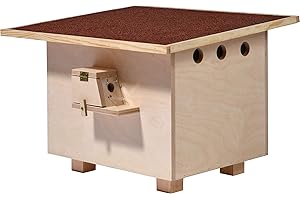 Luxus-INSEKTENHOTELS 28275e Großer Hummelnistkasten - Hummelhaus aus Holz - Hummelkasten inkl Nistmaterial - Hummelhotel mit Bitumendach - Insektenhotel - Natur - 51 x 43 x 36 cm