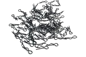 YIJIALINK 100 Stück Schwarze Universal RC Auto Karosserie Pin R-Typ Clips Kompatibel mit 1/16 Maßstab Redcat HPI Himoto HSP ExceedRC Car Truck Buggy