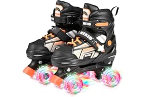 ‎LOCAVUN Rollschuhe Kinder,4 verstellbare Größen,Stabile und Sichere 3-Punkt-Konstruktion,Mädchen-Rollschuhe für Anfänger mit atmungsaktivem Obermaterial,Leicht und Lustig