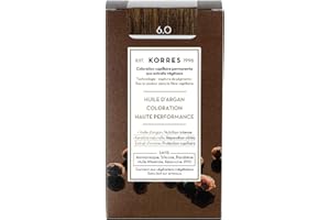 KORRES - Coloration Permanente aux Extraits Végétaux - Couvre 100% des Cheveux Blancs - Sans Ammoniaque, Sans PPD - 6.0 Blond foncé