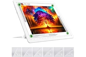 TOHETO Tableau lumineux rechargeable A3 avec support, coussin magnétique super brillant avec boutons latéraux, boîte lumineuse sans fil pour tracer et dessiner, table lumineuse LED sans fil pour