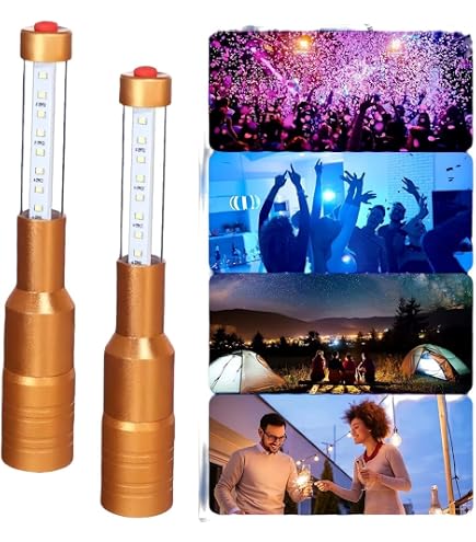 Set 4 LED Stroboscopici Per Bottiglie – Ricaricabili Con Batteria 1200mAh, 3 Modalità, In Lega Di Alluminio, Per Feste, Discoteche, Matrimoni E Campeggio