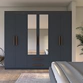 metalia GM 037 ARMİNAY 6 KAPILI 2 &Ccedil;EKMECELİ AYNALI GARDROP