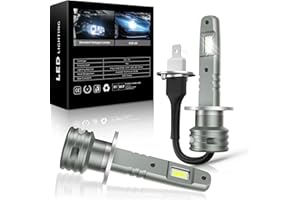 JOSHF Bombilla Led H1, 55W CSP 12000LM 6500K Lámpara de Faro para Coches y Motos, Bombillas Halógenas de Repuesto y Kit de Xenón, Led H1 Para Luces largas/Luces Cortas(2Lámparas)