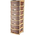 Jayci Mart 7 XL Multipurpose Drawer Plastic Modular Chest Storage Organizer Home, Office, Parlor, School, Doctors, Home and Kids (Brown, 7XL)