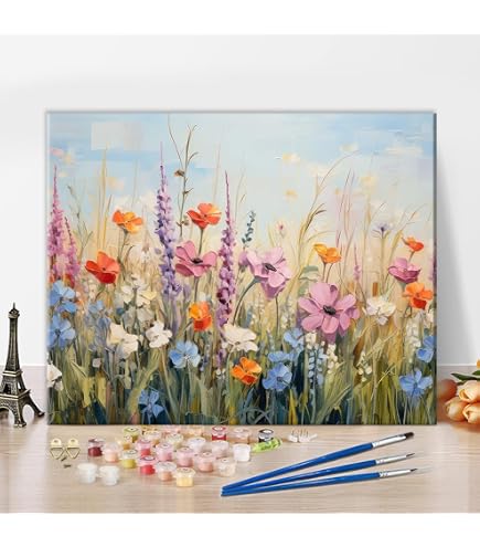 YEESAM ART Malen Nach Zahlen Set „Bunte Eule“ 40,6x50,8 Cm – Mit Rahmen, Acrylfarben, Leinwand Für Erwachsene & Kinder