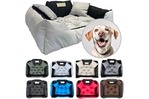 beeco STORE Lit pour Grands Chiens | Nom du Chien | Argent, L-100x75 | Coussin imperméable pour Chien | Canapé pour Chien adapté au Lavage | Chenil d'intérieur pour Chien | Made in EU