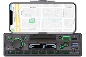 LXKLSZ Samochód stereo z singlem Bluetooth Single Din with App Control MP3 Odtwarzacz obsługuje połączenia bezpłatne/USB/FM/AM/TF/Aux-in/EQ, odbiorniki radiowe samochodowe z uchwytem telefonu Zewnętrzne mikrofon SWC