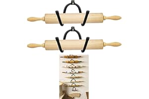 PMSANZAY Uchwyt na wałek do ciasta stojak ekspozycyjny do wałków do wałków do ciasta stojak ekspozycyjny – organizer do przechowywania butelek do montażu na ścianie – sprzęt w zestawie – rustykalna dekoracja