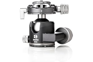 Benro Testa a sfera GX35 a basso profilo con piastra PU56, capacità 35 kg, doppia panning, alluminio, Arca-Swiss, ultraleggero, meccanismo di bloccaggio sicuro