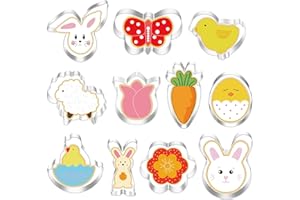 Daover 11 Stück Plätzchen Ausstecher Ostern, Ausstechformen Ostern Set, Ostern Edelstahl Ausstechformen, Keksausstecher Ostern für Backen, Hase, Karotte, Küken, Ei, Häschenkopf, Blume, Schmetterling