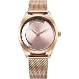 Fastrack Vyb Runway Quartz Analog Pink Dial Rose Gold Metal Strap Watch for Girls - FV60031WM01W: 
