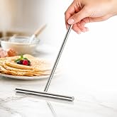 Kerafactum Crepe Rake Stainless Steel &ndash; Crepe Spatula 18 cm | Crepe Dough Spreader and Dispenser - Long Handle 20cm Dishwashe