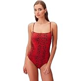 Suwen Red Snake Sırt Detaylı Desenli Mayo