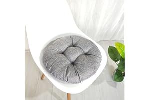 DOTBUY-SHOP Cojines Sillas Jardin Color Sólido Cojines Redondos Cojines de Asiento para Sillas de Terraza Cocina Patio Balcón Salón, 40,45,50cm para Interior o Exterior (50x50cm,Gris Oscuro)