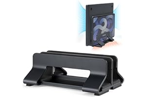 Psitek Aluminiowy Pionowy Stojak na Laptopa, Regulowana Szerokość Szczeliny 12-36mm, Oszczędność Miejsca do Przechowywania dla MacBooków i Laptopów