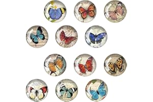 ZEUWETS 12 Piezas Imanes de Nevera, Imanes de Nevera de Cristal 3D con Motivo de Mariposa, Bonitos Imán Decorativos de Refrigerador para Refrigerador, Pizarras Blancas, Casillero, Aula, Oficina