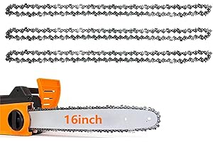 BWISUP 3 Pack 16 inch Chainsaw Chain for 16 Inch (40cm) Bar 57 Drive Links, 3/8inch Pitch, 0.050inch Gauge, Fits Oregon DOLMAR, Echo, Gardenline, Titan, Black & Decker and Other Chainsaws