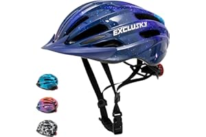 Kids Bike Helmet Exclusky Boys Girls Bike Helmet Adjustable Kids Cycle Helmet 50-57cm, Multi-Sport Kids Helmet Age 5-7-9-10-12, Bicycle Helmet Kids with Visor