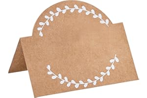 Ginger Ray Natural Kraft Wedding Holders with Place Cards 4 Pack Rustic Country