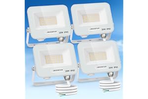 Aigostar Faretto LED da Esterno 20W, 1650LM, Faretti LED Esterno Naturale 4000K, Luce di Sicurezza Impermeabile IP65, Per Giardino, Cortile, Garage, Corridoio, Confezione da 4