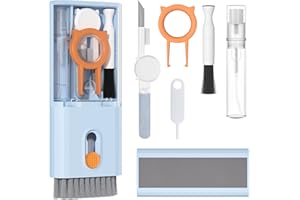 NICEKOOL 10 en 1 Kit de Limpieza Electrónica - Cepillo Limpiador de Teclado Herramienta de Limpieza Auriculares Extractor de Teclado Multifunción Extractor de Polvo para Laptop Auriculares, Azul