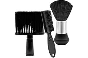 Mritrit 3 Stück Friseur Bürste, Nackenpinsel Set, Friseur Pinsel Nacken, Haarpinsel, Barbier Bürste, Barber Zubehör für Friseursalon, Haarreinigung, Staubentfernung, Schwarz