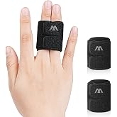 AYBUY Finger Splints, 2 Pieces Breathable Finger Straps, Thumb Splint, Finger Protector for Broken Tense Arthritis, Black, Tw