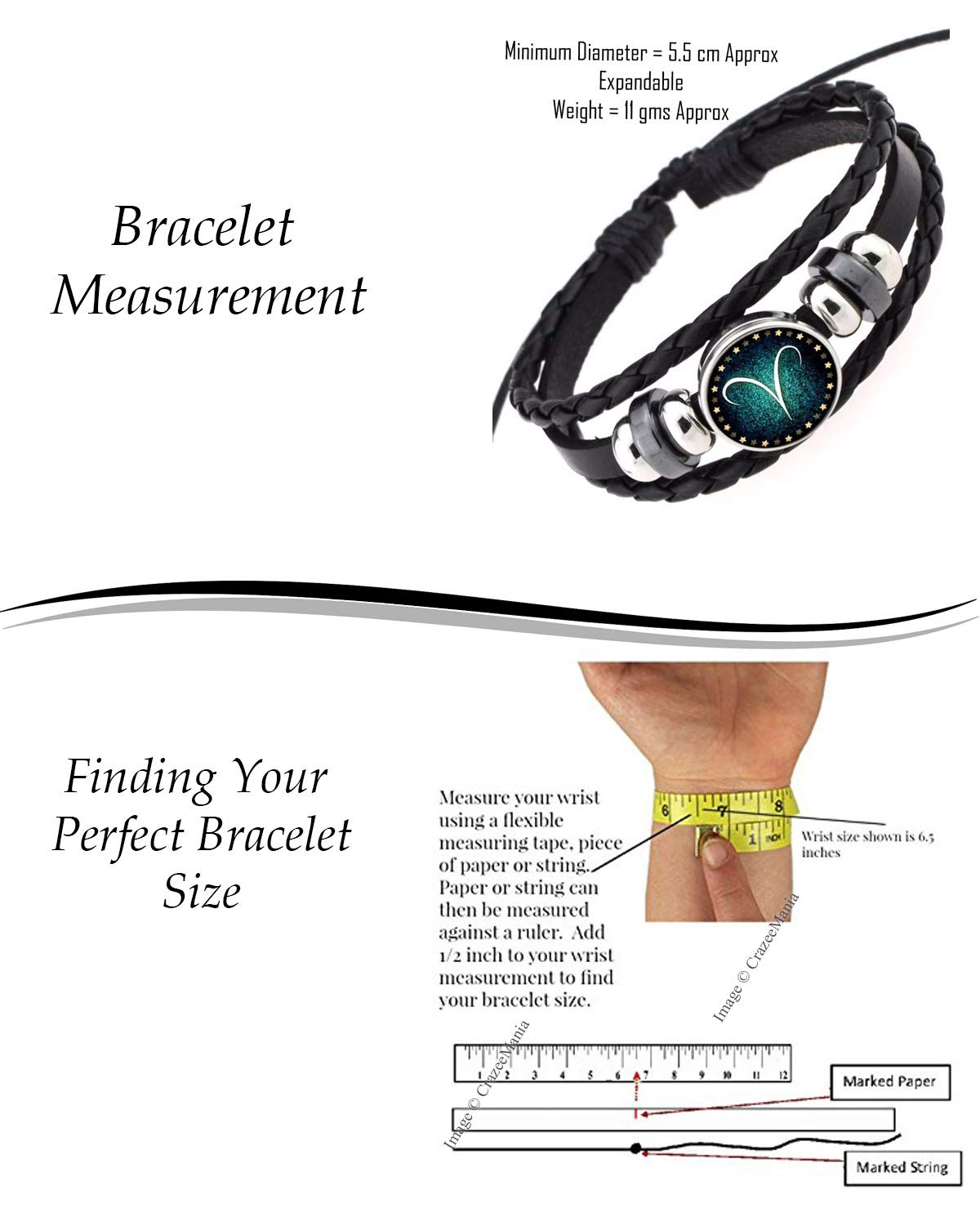 Young & Forever Valentine Gift rakhi gift for sister rakhi gift for brother friendship day gift for best friend Valentine Gifts for Girlfriend Valentine Gift for Boyfriend Love 12 Constellation Zodiac Sign Good Luck Handmade Black Genuine Leather Unisex Bracelet - Image 6