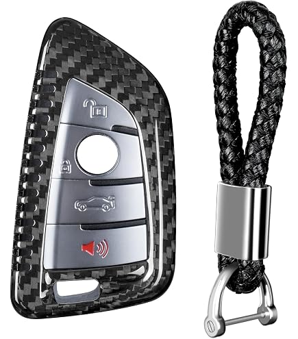 Custodia Chiave Auto OTMIK In Lega Di Zinco E Fibra Di Carbonio Con Silicone - Fluorescente Notte, Adatta Per BMW X1, X3, X4, X5, X6, Serie 7, F30, 118i E Altri