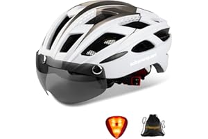 SHINMAX Kask rowerowy, certyfikat CE, kask rowerowy z odłączaną osłoną wizjera, dla mężczyzn i kobiet, regulowana ochrona bezpieczeństwa dla dorosłych