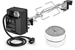 Onlyfire Kit de asador de acero inoxidable con motor robusto y accesorios – Compatible con grandes modelos XLarge BGE | Kamado Joe Classic | Pit Boss & Otras rejillas de cerámica