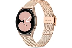 Issinlky Bracelet pour Samsung Galaxy Watch 4, 20mm Bracelet métal acier inoxydable pour Galaxy Watch 7/FE/6/5/4 40mm 44mm/6 Classic/4 Classic/Watch 5 Pro/Watch 3 41mm/Active 2/Galaxy Watch 42mm