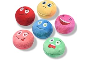 SCHITEC Piszczące zabawki dla psów, miękkie, wypchane pluszowe piłki z piszczałkami, interaktywna zabawa dla szczeniaka, małych zwierząt domowych