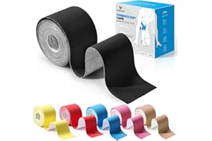 Taśma kinezjologiczna YANGTSUNG, wodoodporna taśma sportowa 5 m x 5 cm, elastyczna terapeutyczna taśma sportowa do ćwiczeń, sportu i leczenia urazów
