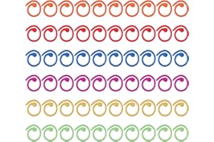 HARIENDNY 60 PCS Spiral Metal Stitch Markers Knitting Markers Rings Crochet Stitch Rings Colorful Markers Stitch Crochet Locking Markers for DIY Craft Project Knitting and Crocheting