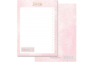 HÄFFT paper&you® Bloc de listes de tâches A6 "Golden Dots" avec 50 feuilles à déchirer - bloc-notes, agenda journalier, organiseur - durable & respectueux du climat