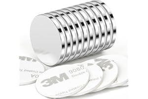 Wukong Neodym Magnete, Extra Stark 25x3mm - 10 Stück Selbstklebend, Klebemagnete für Heimwerker, Wissenschaft, Büro, Küche und Lager