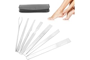 BRRNOO Set di Coltelli per Pedicure Professionale 7 Pezzi, Set di Coltelli per Pedicure per Piedi, Kit per la Cura delle Unghie in Acciaio Inossidabile con Custodia Viaggio in Pelle, Kit di Lame per la