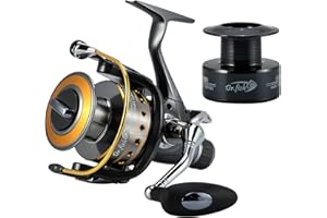 Dr.Fish Carp Fishing Reel Bait Feeder Spinning Reel 10+1 Ball Bearings 5.5:1 Aluminum Spool Anti-Corrosion Max 36LB Carbon Fiber Drag, Metal Handle 3000-6000