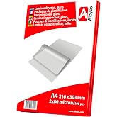 100x Albyco A4 Lamination Sleeves - 216 x 303 mm - 2 x 80 (160) Micron | Albyco Glossy Lamination Sleeves - A4 Size - Profess