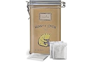 Charbrew Winnie Hunny & Lemon Metal Tea Tin Caddy Gift – 60 Teabags Herbal Tea