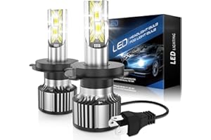 PPYYEMU Lampadine H4 LED, 100w 22000LM 6500K Luce Bianca Ad Alta Luminosità, Fari Per Auto 12v, Kit Di Conversione Alogena, Plug and Play
