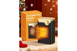 AUKUZI Termoventilatore Basso Consumo, Stufetta Elettrica Portatile da 1500W, in ceramica PTC, 3 Marcia, Protezione da Surriscaldamento e Ribaltamento, Stufetta Elettrica da Bagno per Camera, Uffici