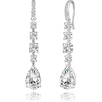 Orecchini Pendenti A Goccia In Cristallo E Strass – Eleganti Per Cerimonia E Matrimonio, Argento, Lunghezza 5.5 Cm