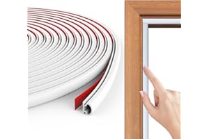 Flintronic Taśma uszczelniająca do drzwi i okien, uszczelka gumowa profil D, gumowa uszczelka do drzwi wejściowych samoprzylepna wodoszczelna, taśma uszczelniająca do ram drzwiowych do ochrony przed