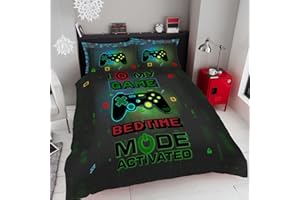 GC GAVENO CAVAILIA Gamer Duvet Cover Double, Breathable Polycotton Gaming Bedding Set, Soft Comforter Covers