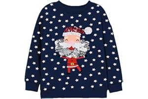 LXKA Boys Kids Christmas Jumper Sweatshirt Xmas Jumpers Reindeer Snowmen Santa Long Sleeve Tops Cotton T-Shirts Toddler Crew Neck Casual Winter Clothes Age 1-7 Years