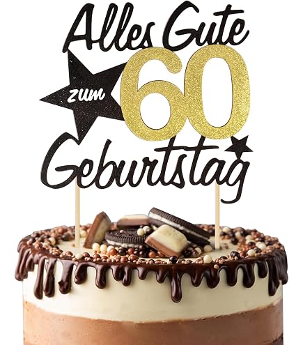 24 Essbare Oblaten Zur Kuchendekoration – Für Den 60. Geburtstag (Männer)