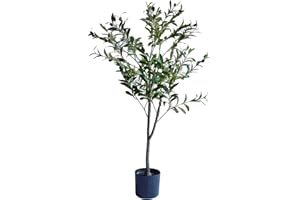 Valyria Home | Olivo Artificial 120 cm – Planta Artificial Realista con Hojas y Aceitunas – Ideal para Decoración de Hogar y Oficina – Árbol Frutal de Plástico
